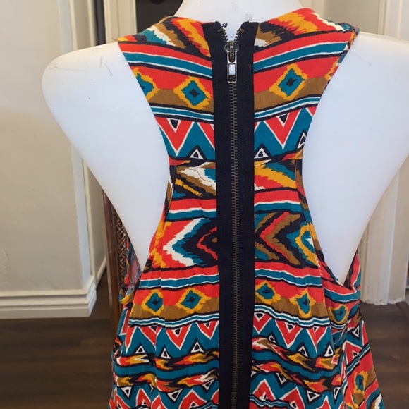 FOREVER 21 BOHO tank top SOUTHWESTERN AZTEC PRINT Jeweled neckline SIZE M SUMMER - Picture 6 of 11